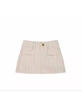 Jamie Kay Georgia Twill Skirt Ginham Pink Cream Girls Size 5Y